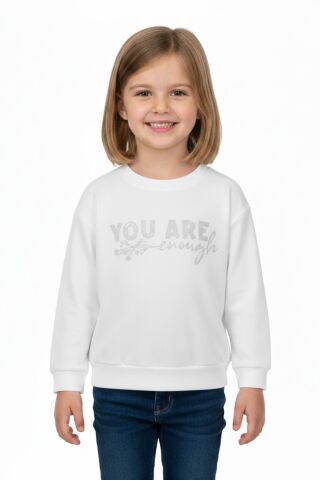 Kız Çocuk Baskılı Sweatshirt BGL-ST05266 EKRU - 8 YAŞ