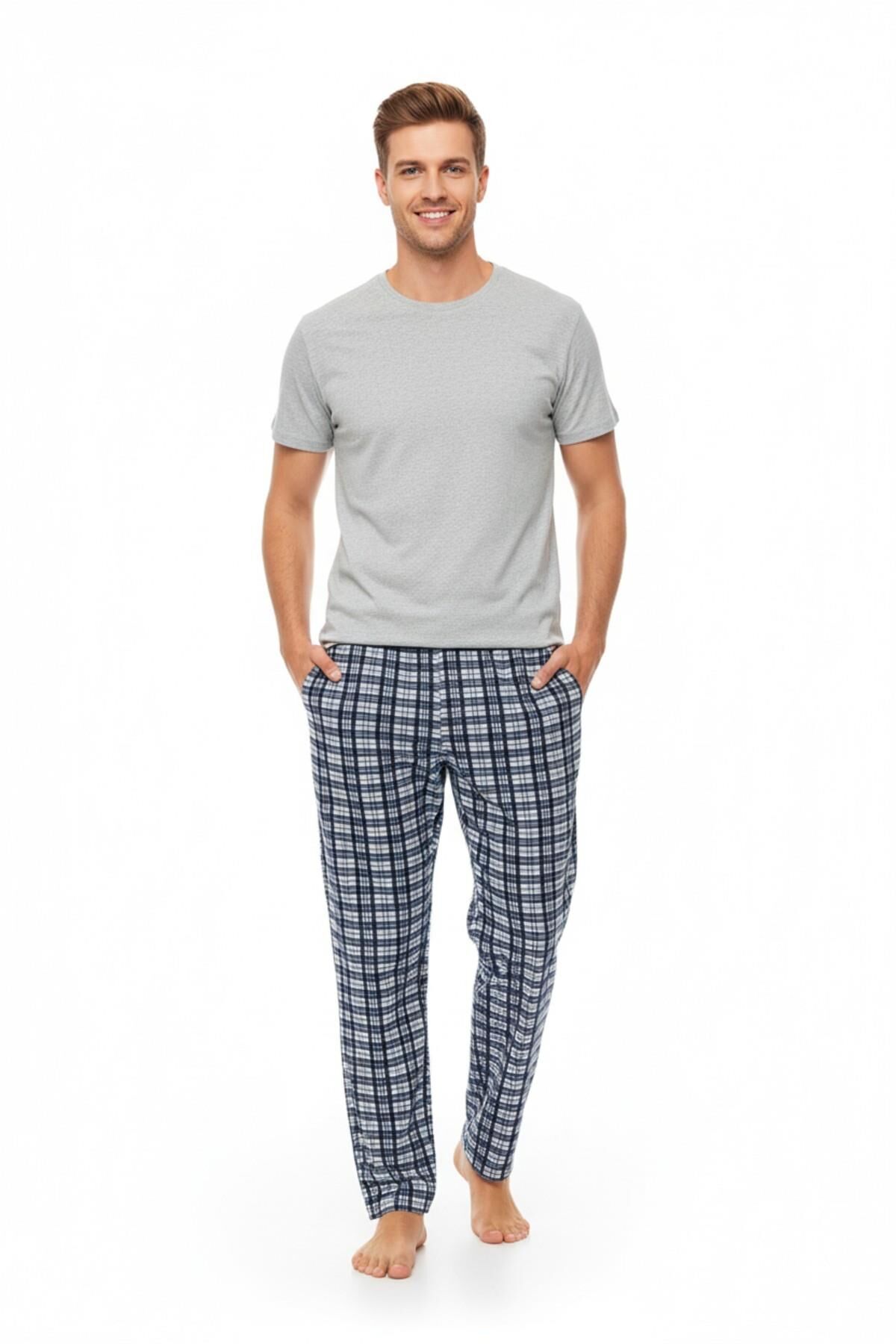 Erkek Tek Penye Pijama Alt BGL-ST05006 LACİVERT - XL