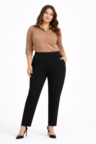 Kadın Kumaş Pantolon Kemer Lastikli BGL-ST05283