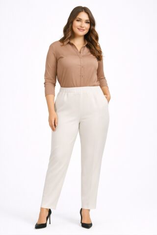 Kadın Kumaş Pantolon Kemer Lastikli BGL-ST05283