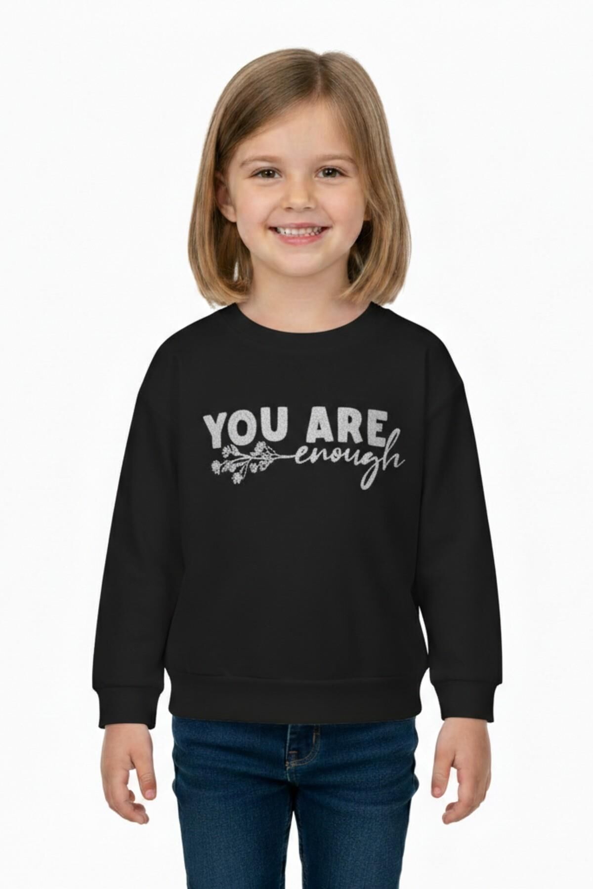 Kız Çocuk Baskılı Sweatshirt BGL-ST05266 SİYAH - 6 YAŞ