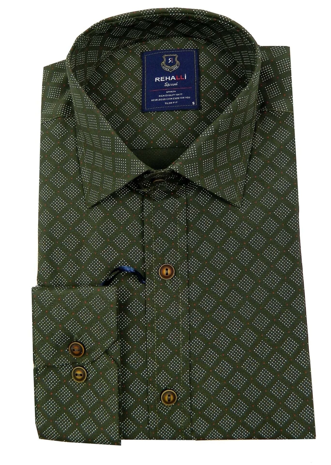 Erkek Slim Fit Puantiye Gömlek Bgl-st00887