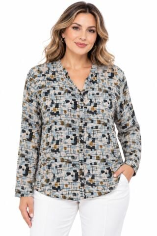 Kadın Düğmeli Modelli Bluz BGL-ST05659