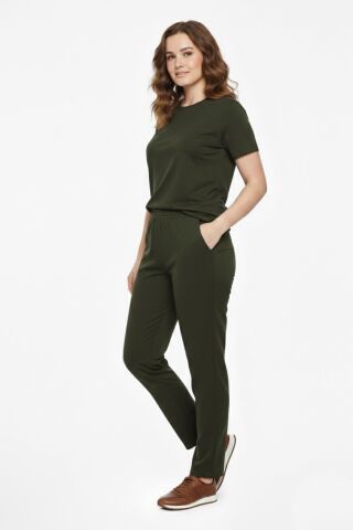 Kadın Lastikli Cepli Pantolon BGL-ST03338 HAKİ - XL