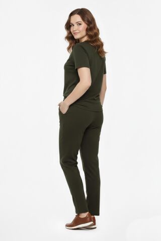 Kadın Lastikli Cepli Pantolon BGL-ST03338 HAKİ - XL