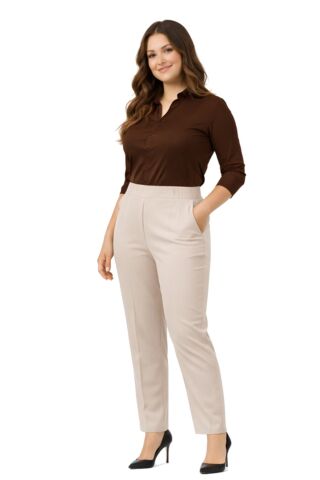 Kadın Kumaş Pantolon Kemer Lastikli BGL-ST05283 AÇIK TEN - 50
