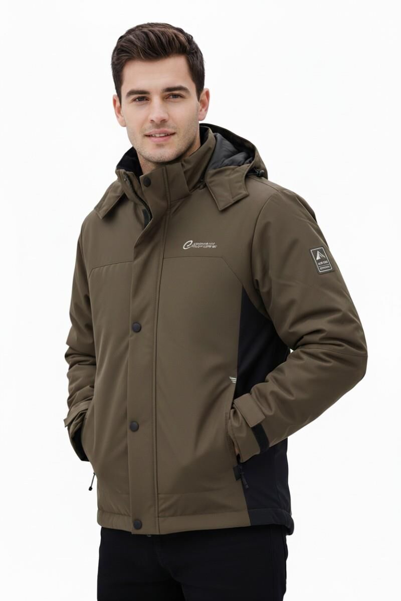 Erkek Kapüşonlu Spor Mont 2 Parça Regular Fit 3362 BGL-ST04898 A.KAHVE - S