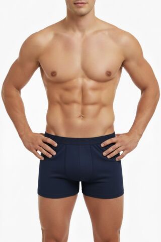 Erkek Likralı Boxer Düz Renk BGL-ST05007 SİYAH - S