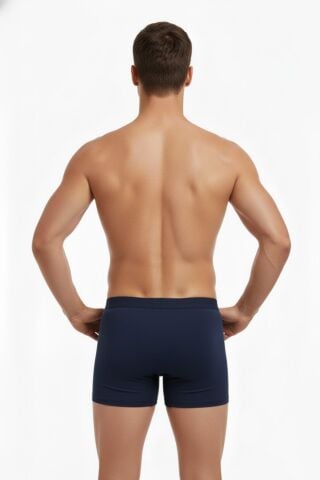 Erkek Likralı Boxer Düz Renk BGL-ST05007 SİYAH - S
