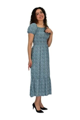 Kadın Balon Kol Beli Lastikli Empirme Elbise BGL-ST04644