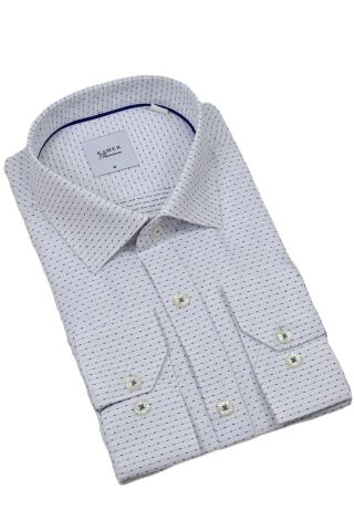 Erkek Klasik Puantiyeli  Uzun Kol Gömlek 3706 BGL-ST04395 BORDO - L