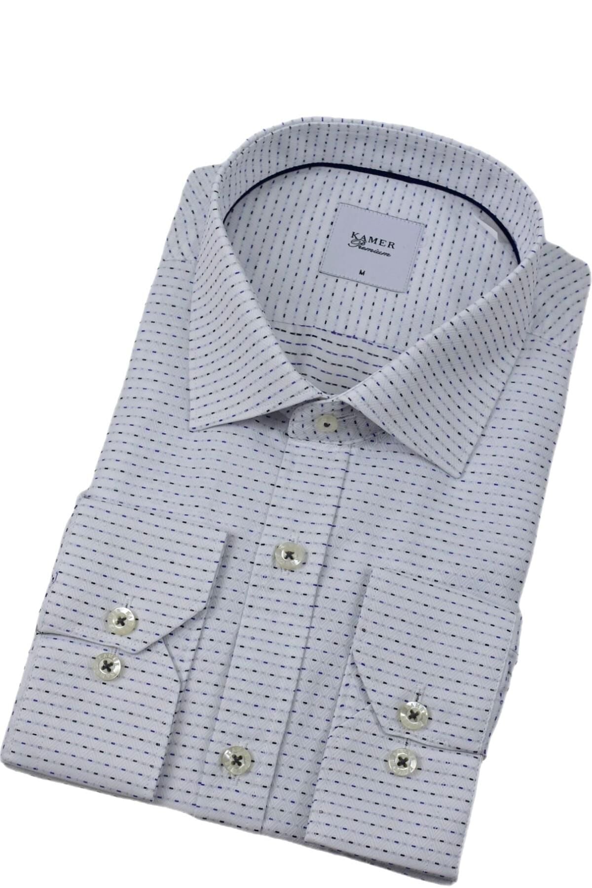 Erkek Klasik Puantiyeli  Uzun Kol Gömlek 3706 BGL-ST04395