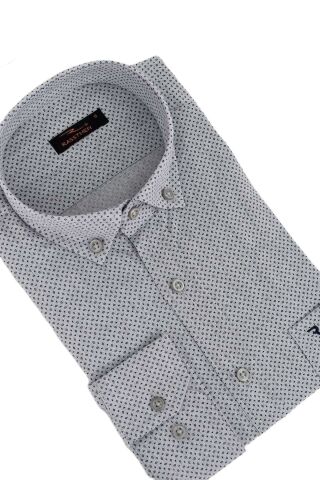 Erkek Klasik Uzun Kol Puantiyeli Gömlek BGL-ST02763