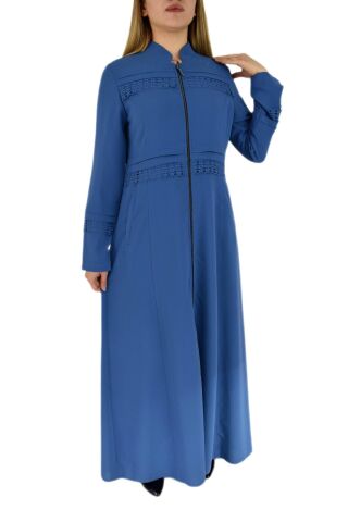 Kadın Fermuarlı Ferace BGL-P3046 MAVİ - 48