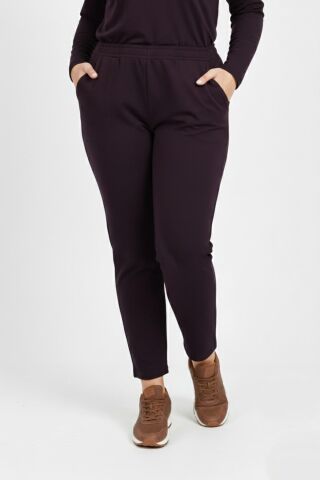Kadın Lastikli Cepli Pantolon BGL-ST03338 MÜRDÜM - 2XL