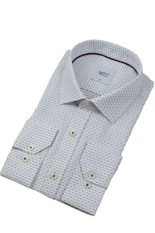 Erkek Klasik Puantiyeli  Uzun Kol Gömlek 3706 BGL-ST04395 BORDO - L