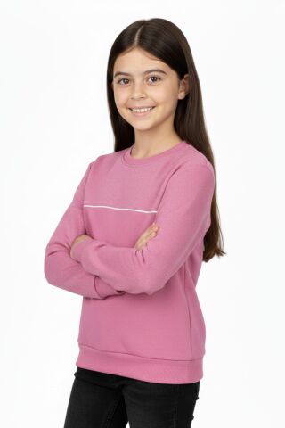 Kız Çocuk Taşlı Sweatshirt BGL-ST05268 PEMBE - 10 YAŞ