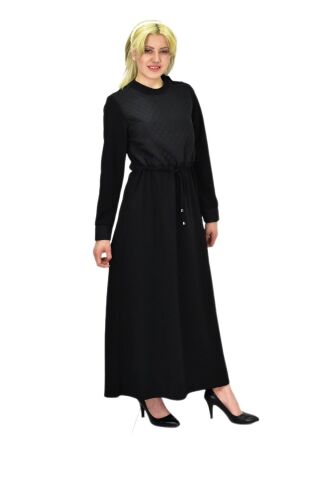 Kadın Siyah Kapitone Elbise BGL-ST03516 SİYAH - 50