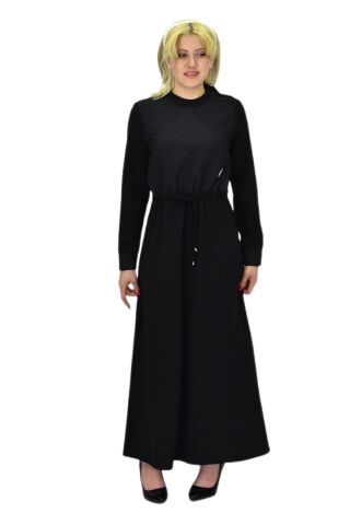 Kadın Siyah Kapitone Elbise BGL-ST03516 SİYAH - 50