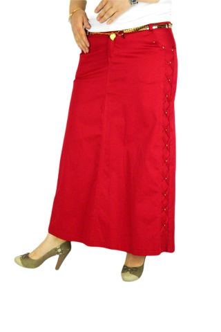 Kadın Kırmızı Uzun Etek MNLS87002
