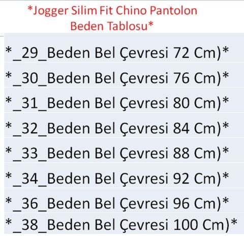 Erkek Jogger Silim Fit Chino Pantolon P1003 BGL-ST03581
