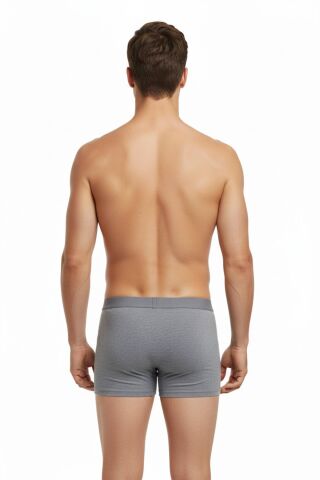 Erkek Likralı Boxer Düz Renk BGL-ST05007 GRİ - 3XL