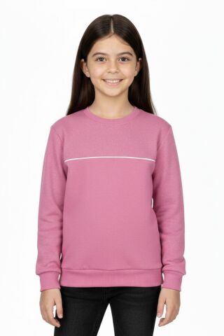 Kız Çocuk Taşlı Sweatshirt BGL-ST05268 PEMBE - 12 YAŞ