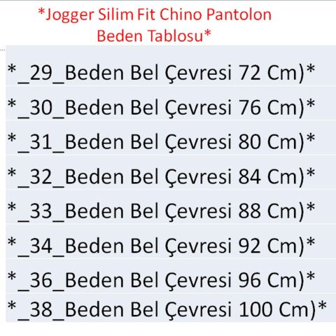 Erkek Jogger Silim Fit Chino Pantolon P1003 BGL-ST03581 MAVİ - 33/32