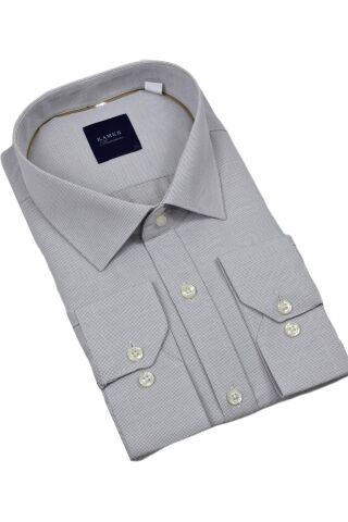 Erkek Büyük Beden Uzun Kol Gömlek 3745 BGL-ST04389 BEJ - 5XL