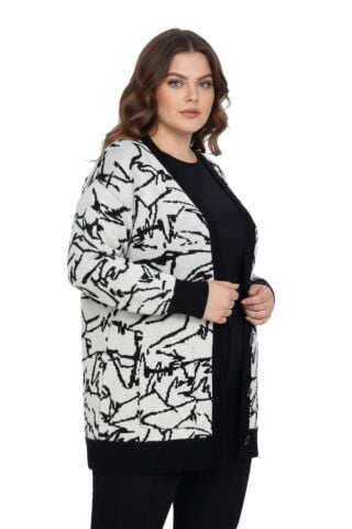 Kadın Leopar Desen Cepli Hırka 7631 BGL-ST04080