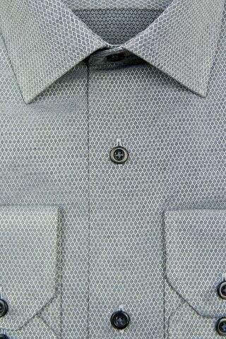 Erkek Slim Fit Jakarlı Gömlek Bgl-st00166 K.MAVİ - XS