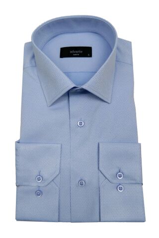 Erkek Slim Fit Jakarlı Gömlek Bgl-st00166 K.MAVİ - XS