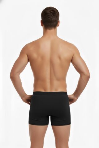 Erkek Likralı Boxer Düz Renk BGL-ST05007 SİYAH - M