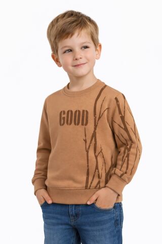 Erkek Çocuk Önü Arkası Baskılı Sweatshirt BGL-ST05240