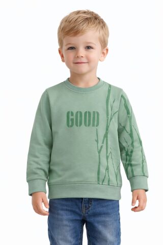 Erkek Çocuk Önü Arkası Baskılı Sweatshirt BGL-ST05240