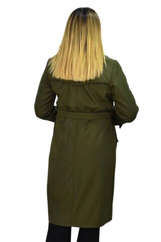 Kadın Kemerli Trençkot K3064 BGL-ST03286 HAKİ - L