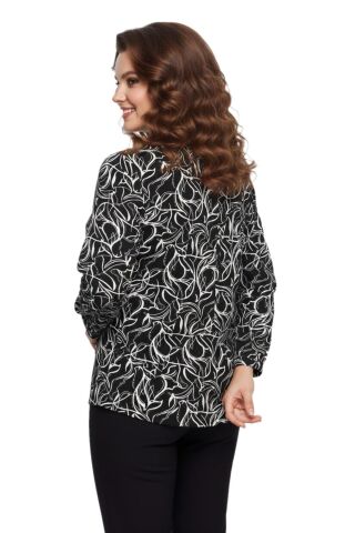 Kadın Düğmeli Modelli Bluz BGL-ST05132 SİYAH - 54