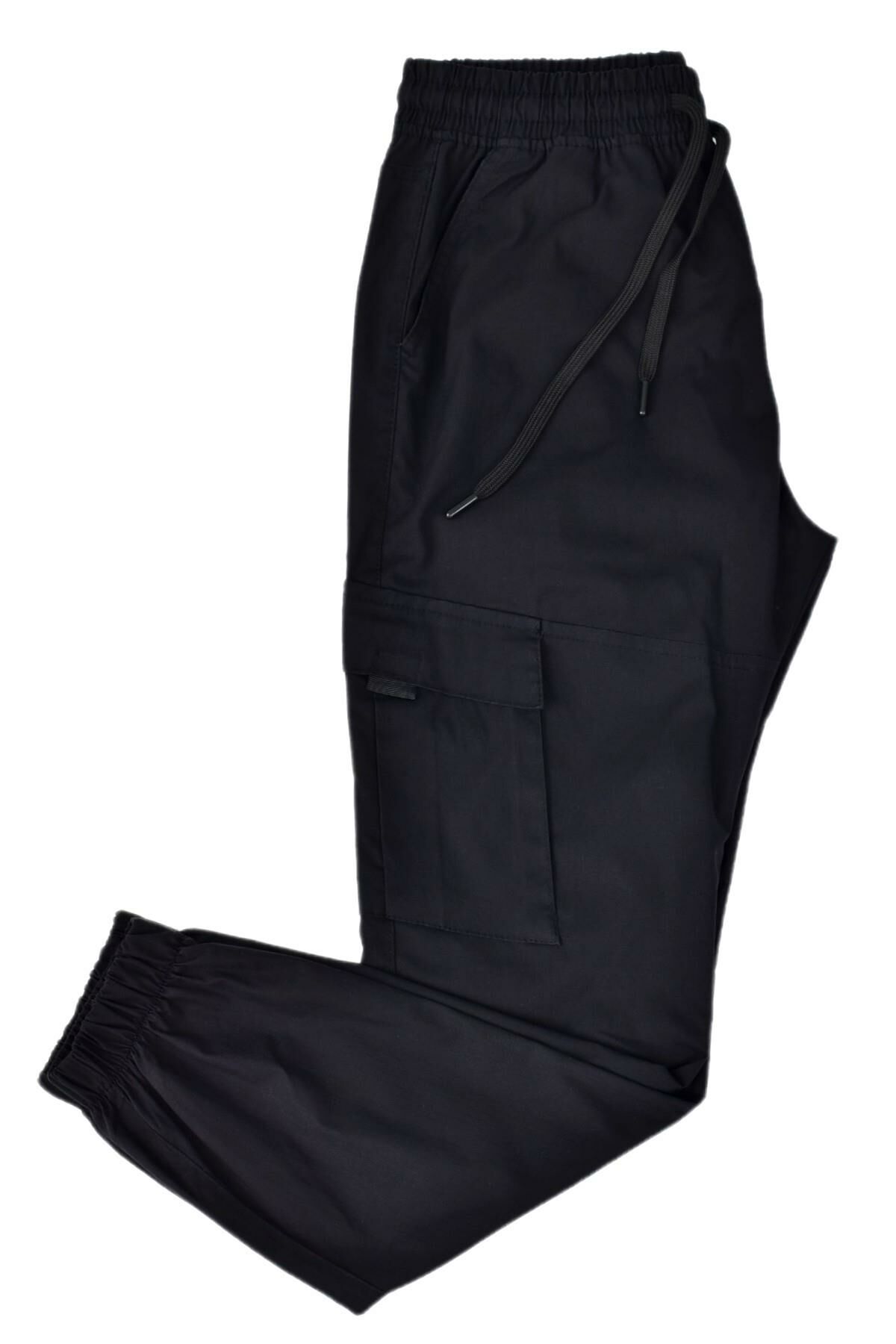 Erkek Kanvas Kargo Pantolon Paça Lstikli 1958 BGL-ST03729 SİYAH - 2XL