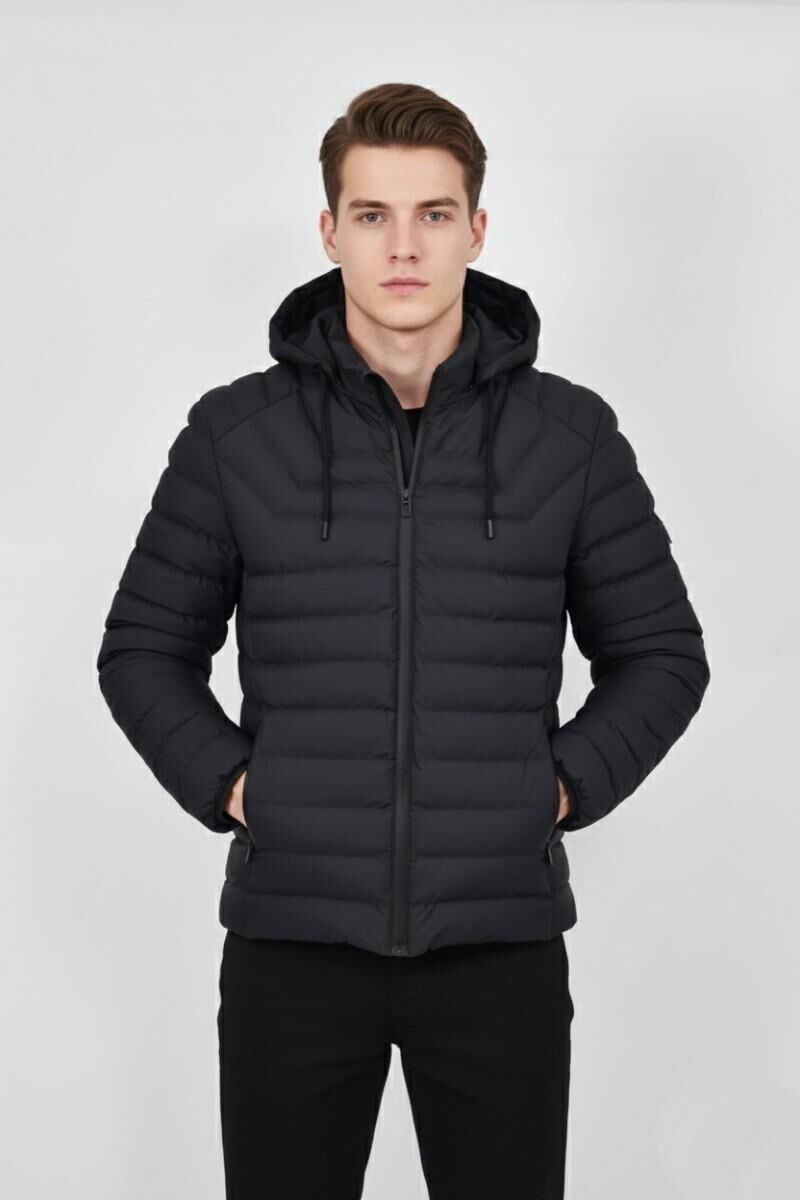 Erkek Kapüşonlu Spor Mont Regular Fit 3019 BGL-ST04897 ANTRASİT - 2XL