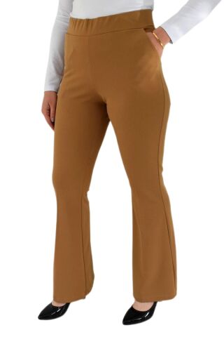 Kadın İspanyol Paça Kumaş Pantolon BGL-ST02696 CAMEL - 40
