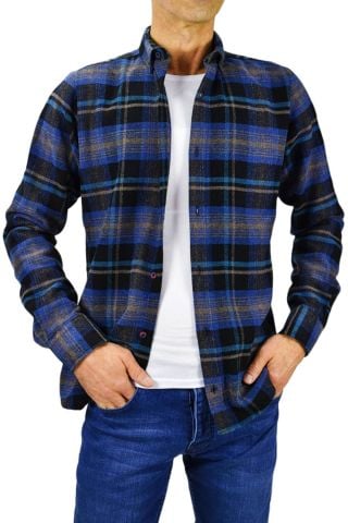 Erkek Silim Fit Ekose Oduncu Gömlek BGL-ST01711