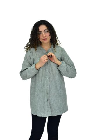 Kadın Kol Lastikli Bluz BGL-ST04645 GRİ - L