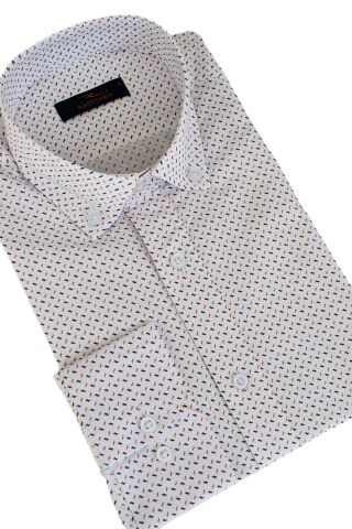 Erkek Silim Fit Uzun Kol Puantiyeli Gömlek BGL-ST01968