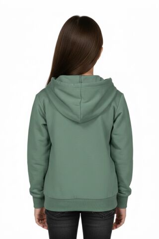 Kız Çocuk Fermuarlı Kapüşonlu Sweatshirt BGL-ST05276 ELMA - 6 YAŞ