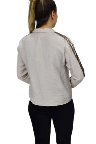 Kadın Kol Omuz Işlemeli Gömlek B6395 BGL-ST02545 BEJ - S