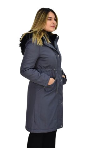 Kadın Kapüşonlu Bondid Kaban K3065 BGL-ST03289 FÜME - M