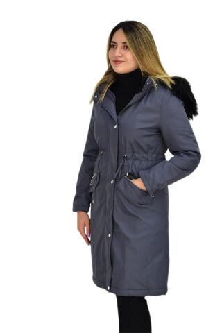 Kadın Kapüşonlu Bondid Kaban K3065 BGL-ST03289 FÜME - M