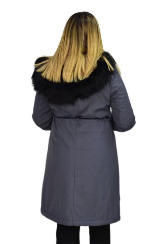 Kadın Kapüşonlu Bondid Kaban K3065 BGL-ST03289 FÜME - M