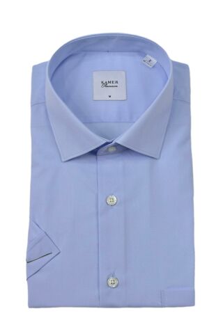 Erkek Klasik Düz Renk Kısa Kol Gömlek Pamuklu 9400 BGL-ST04582