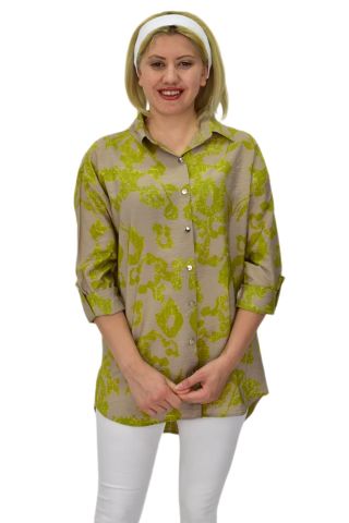 Kadın Leopar Desen Ayrobin Gömlek BGL-ST03700